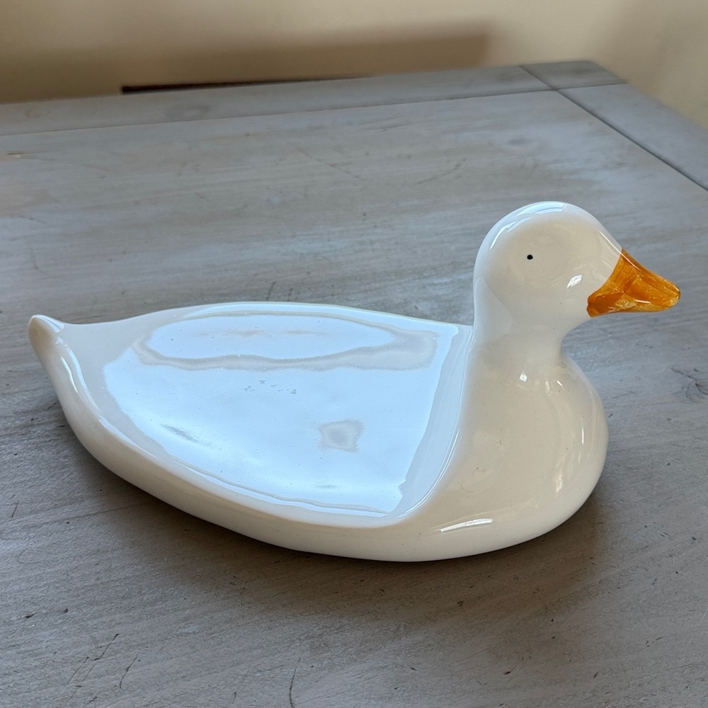 Vintage Ceramic Duck Goose Soap Holder Trinket Tray - Picture 7 of 7
